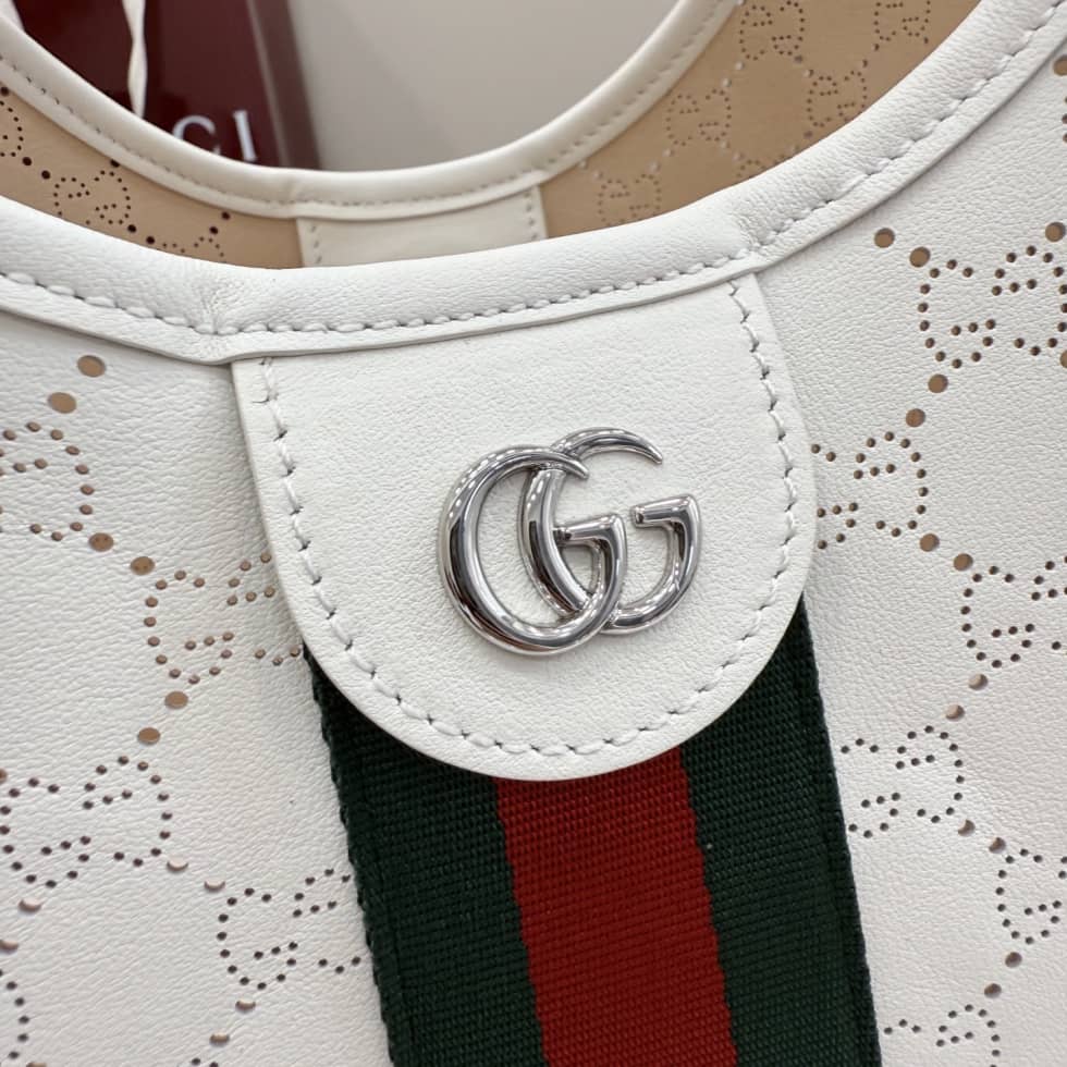 Gucci Giglio Leather Small White Tote Bag 860845_5_154631 Gucci Giglio Leather Small White Tote Bag 860845