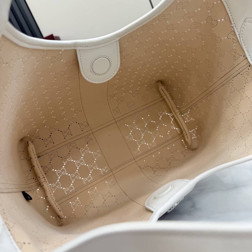 Gucci Giglio Leather Small White Tote Bag 860845_8_154631 Gucci Giglio Leather Small White Tote Bag 860845