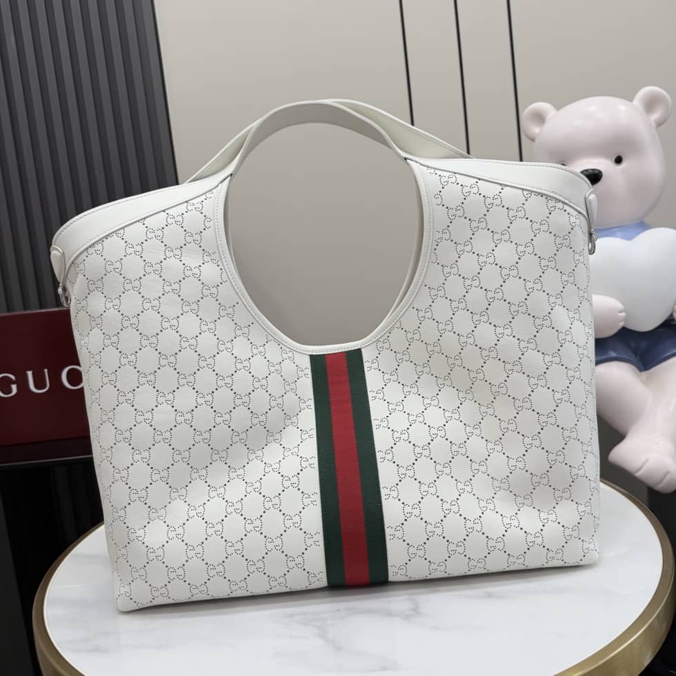 Gucci Tote Leather Large White Tote Bag 853971_1_154641 Gucci Tote Leather Large White Tote Bag 853971