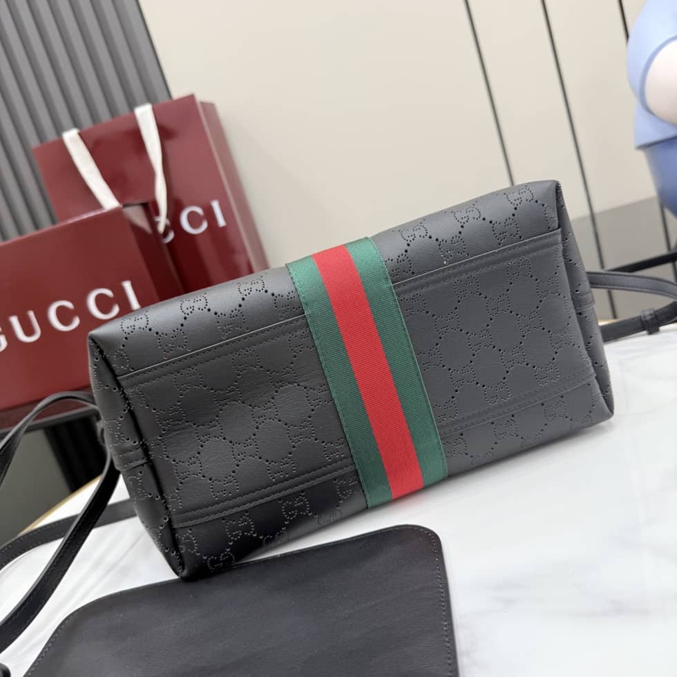 Gucci Giglio Leather Small Black Tote 860845_3_154651 Gucci Giglio Leather Small Black Tote 860845