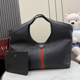 Gucci Giglio Leather Large Black Tote 853971