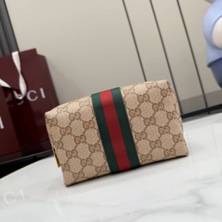 Gucci Medium Cosmetic Case With Web Beige 876050
