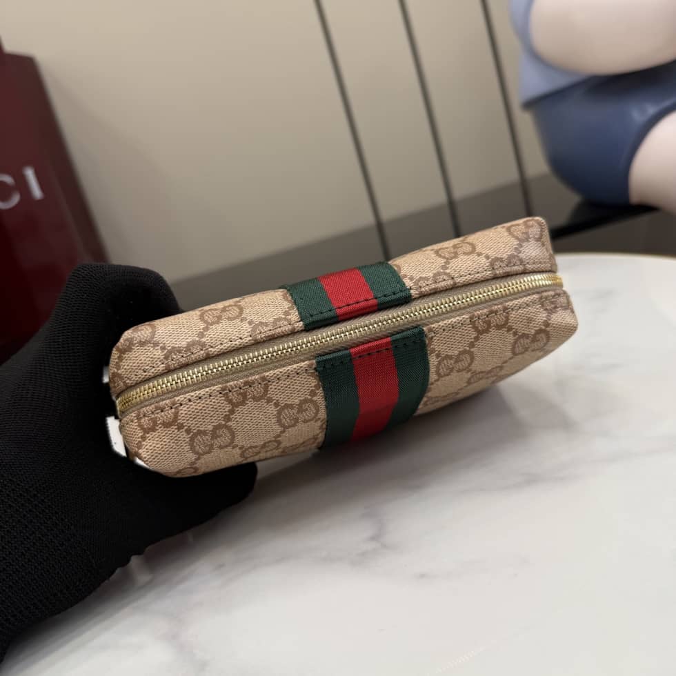 Gucci Medium Cosmetic Case With Web Beige 876050_4_154691 Gucci Medium Cosmetic Case With Web Beige 876050