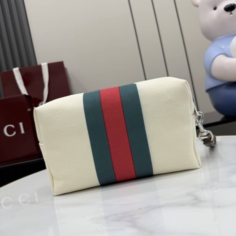 Gucci Positano Small Pouch in Ivory Canvas 875826_1_154701 Gucci Positano Small Pouch in Ivory Canvas 875826