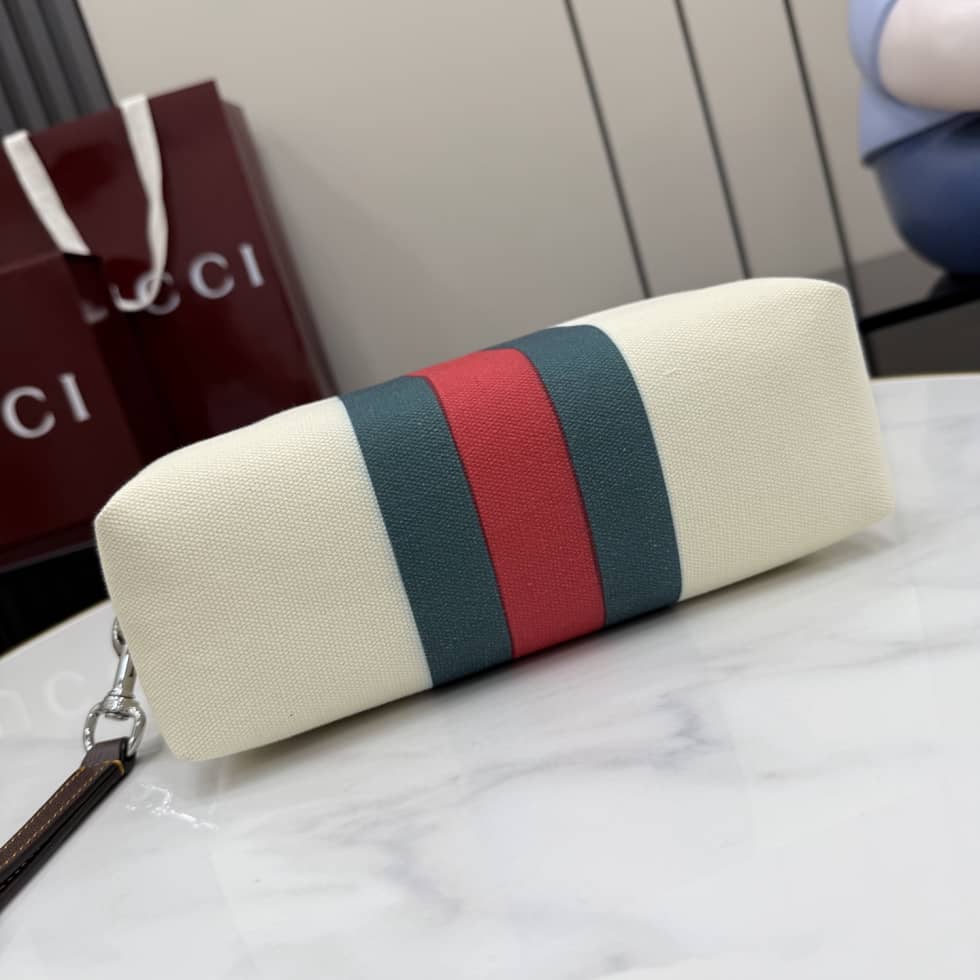 Gucci Positano Small Pouch in Ivory Canvas 875826_3_154701 Gucci Positano Small Pouch in Ivory Canvas 875826