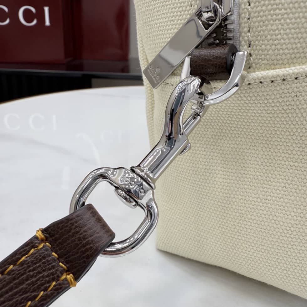 Gucci Positano Small Pouch in Ivory Canvas 875826_5_154701 Gucci Positano Small Pouch in Ivory Canvas 875826