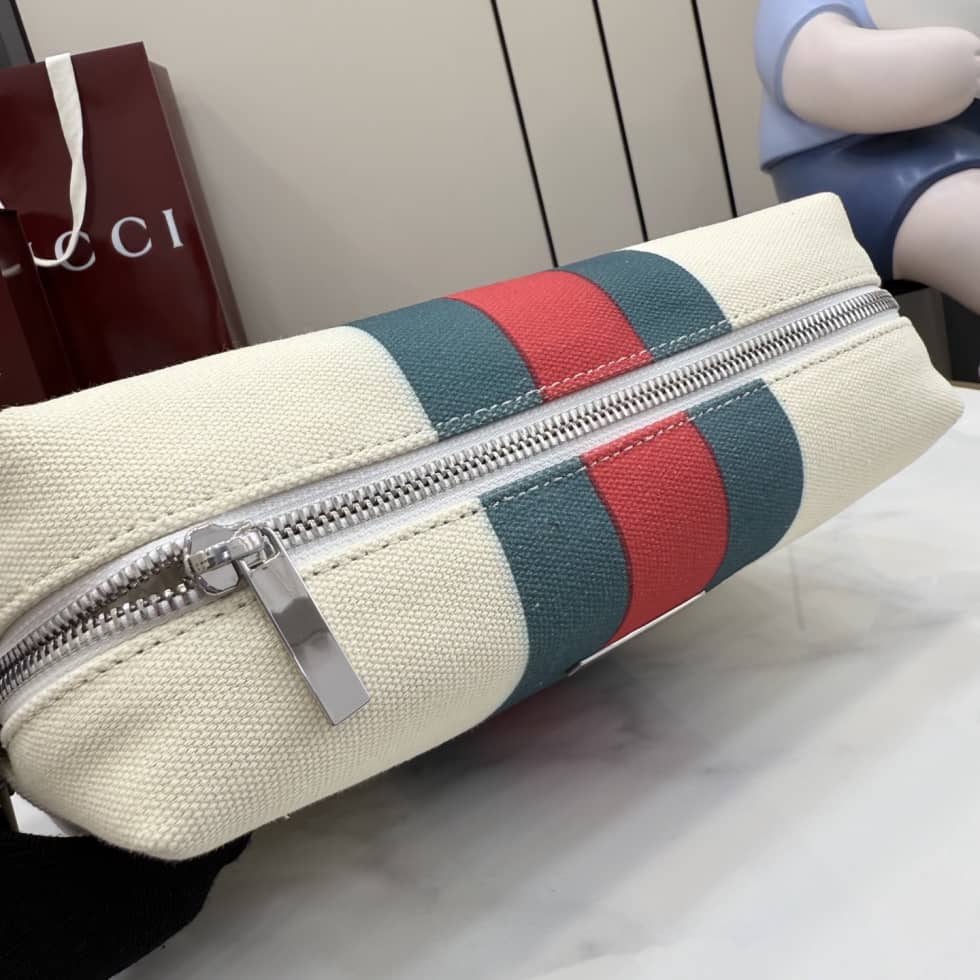 Gucci Positano Small Pouch in Ivory Canvas 875826_6_154701 Gucci Positano Small Pouch in Ivory Canvas 875826