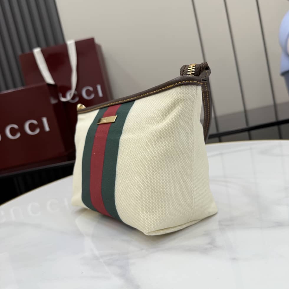 Gucci Small Ivory Canvas Web Pouch with Strap_2_154711 Gucci Small Ivory Canvas Web Pouch with Strap