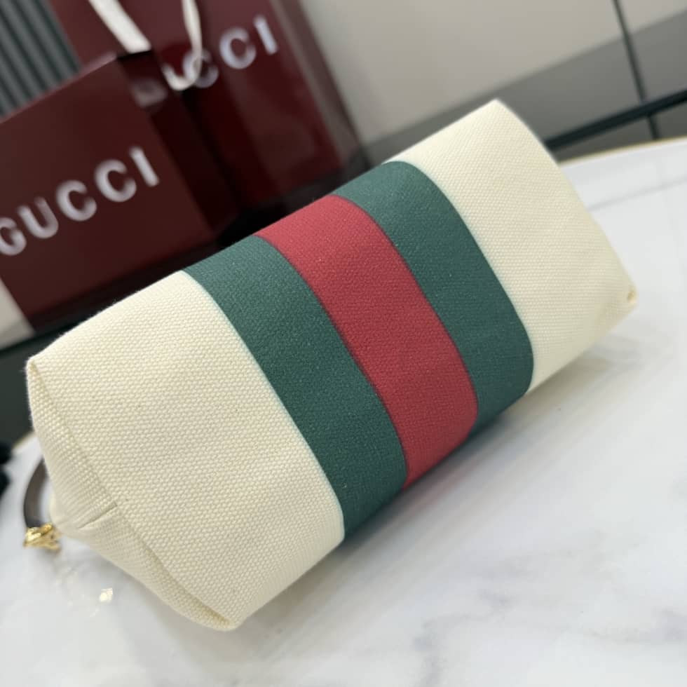 Gucci Small Ivory Canvas Web Pouch with Strap_3_154711 Gucci Small Ivory Canvas Web Pouch with Strap