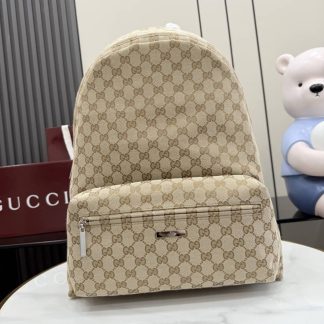 Gucci Mens Tag Canvas Large Backpack Brown 875226