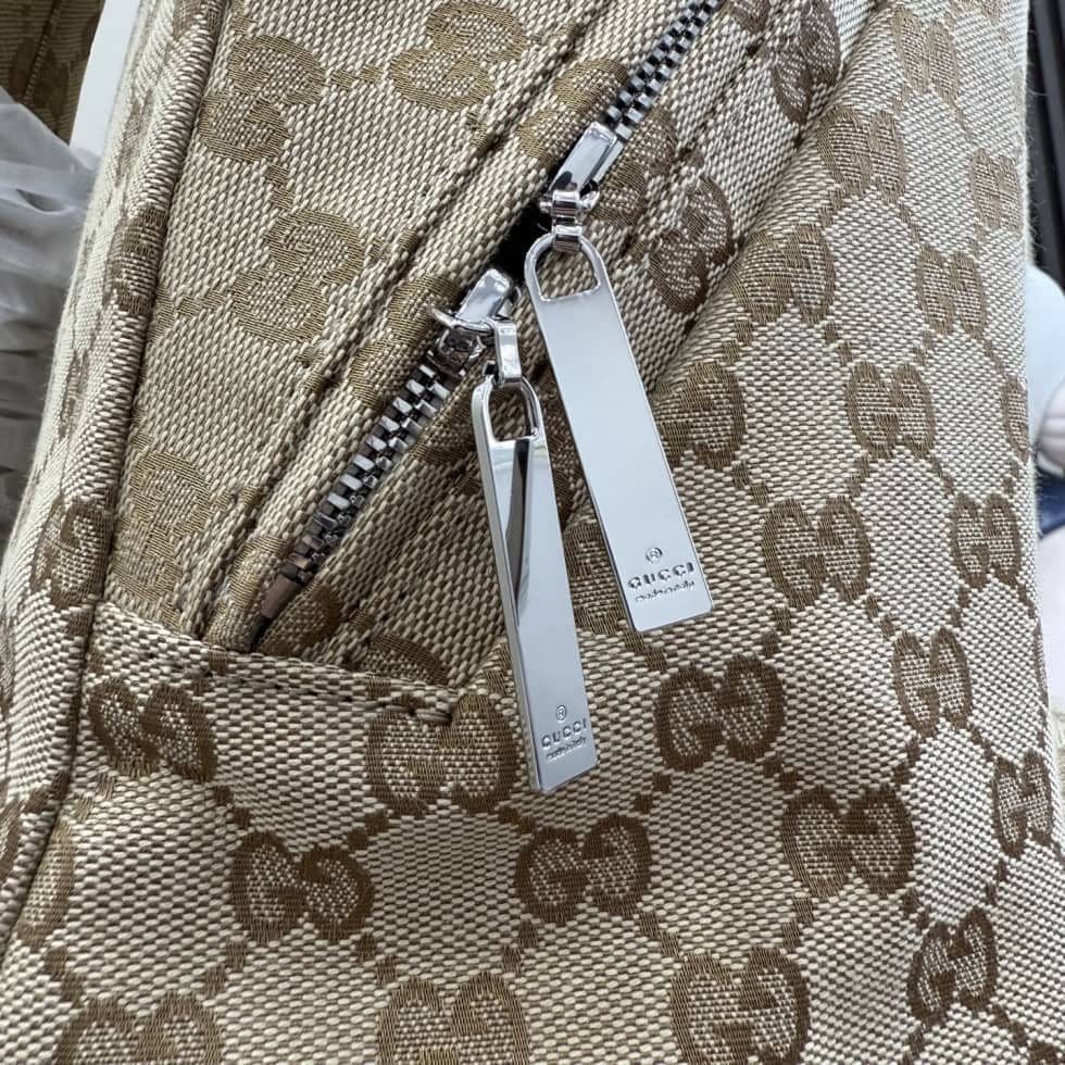 Gucci Mens Tag Canvas Large Backpack Brown 875226_5_154751 Gucci Mens Tag Canvas Large Backpack Brown 875226