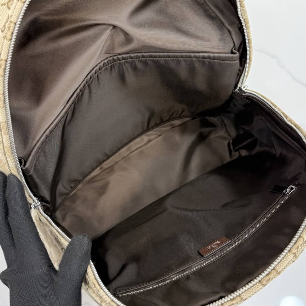 Gucci Mens Tag Canvas Large Backpack Brown 875226_7_154751 Gucci Mens Tag Canvas Large Backpack Brown 875226