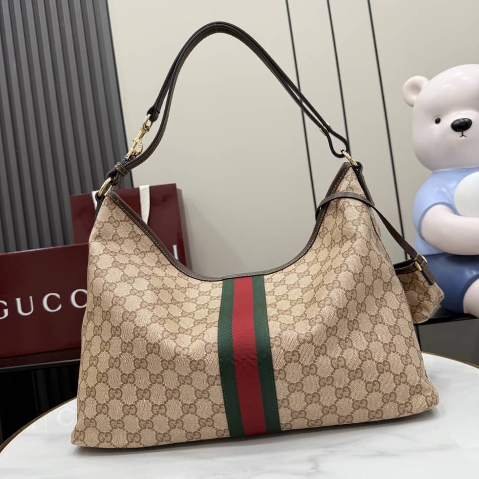 Gucci Canvas Large Shoulder Bag Beige A008NS_1_154761 Gucci Canvas Large Shoulder Bag Beige A008NS