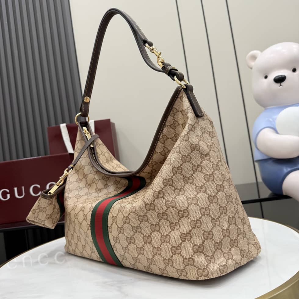 Gucci Canvas Large Shoulder Bag Beige A008NS_2_154761 Gucci Canvas Large Shoulder Bag Beige A008NS