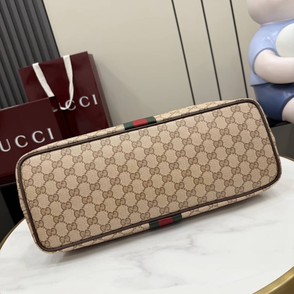 Gucci Canvas Large Shoulder Bag Beige A008NS_3_154761 Gucci Canvas Large Shoulder Bag Beige A008NS