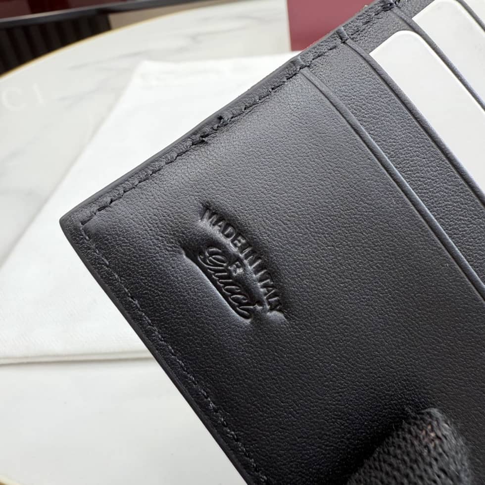 Gucci Web Bi-fold Calfskin Wallet Black_5_154791 Gucci Web Bi-fold Calfskin Wallet Black