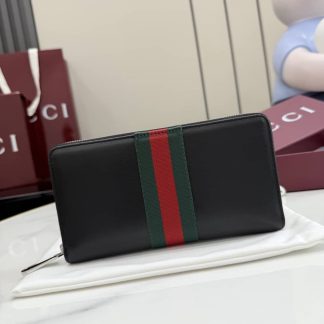 Gucci Leather Large Black Zip Wallet 867284