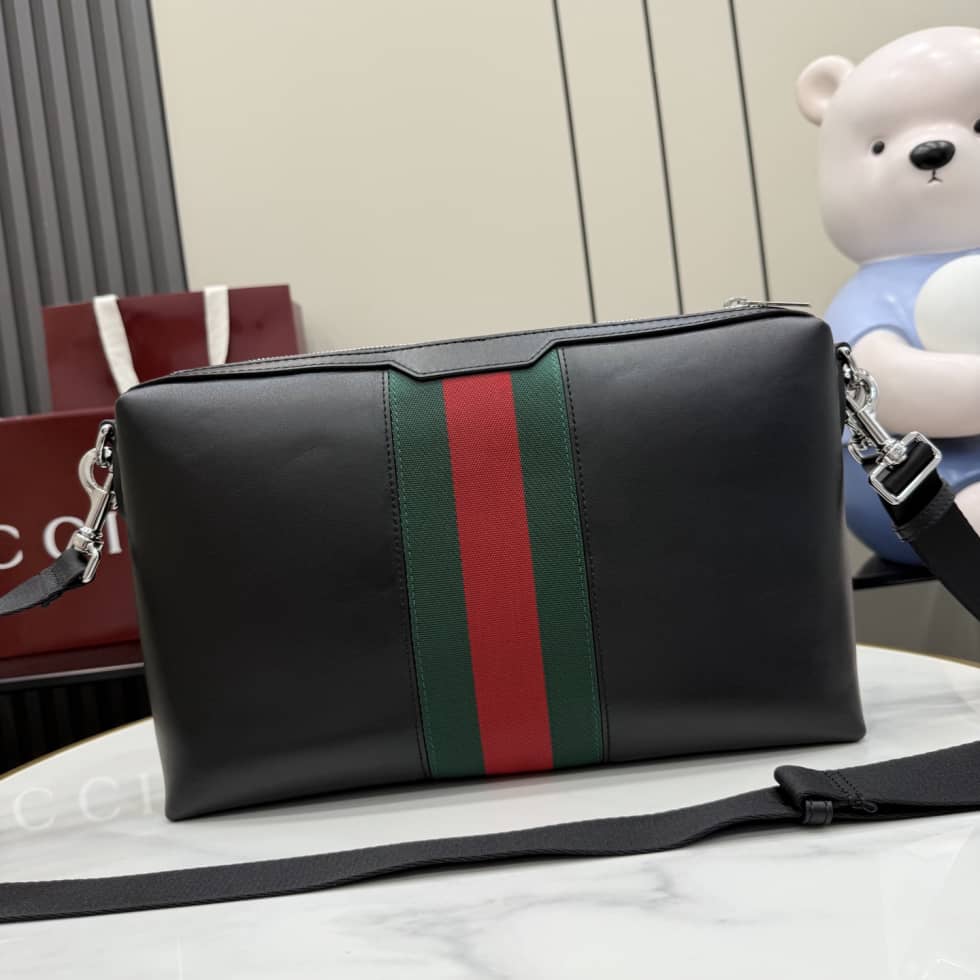Gucci Leather Medium Crossbody Bag Black_1_154851 Gucci Leather Medium Crossbody Bag Black