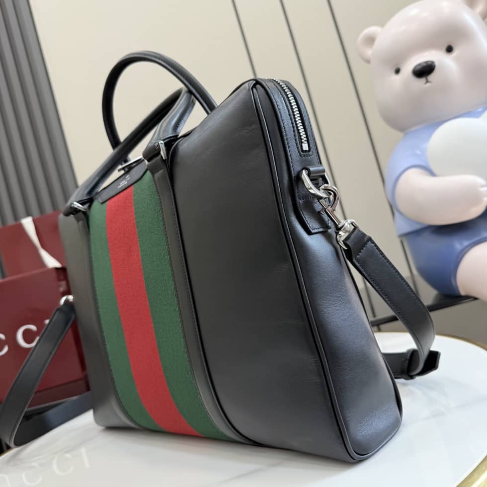 Gucci Essence Classic Medium Briefcase Black_2_154861 Gucci Essence Classic Medium Briefcase Black