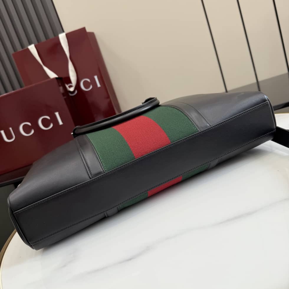 Gucci Essence Classic Medium Briefcase Black_3_154861 Gucci Essence Classic Medium Briefcase Black