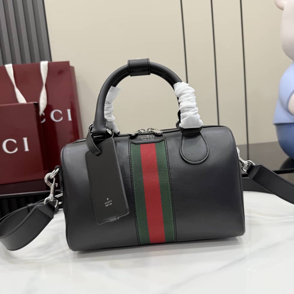 Gucci Leather Small Duffle bag Black 866980_10_154871 Gucci Leather Small Duffle bag Black 866980