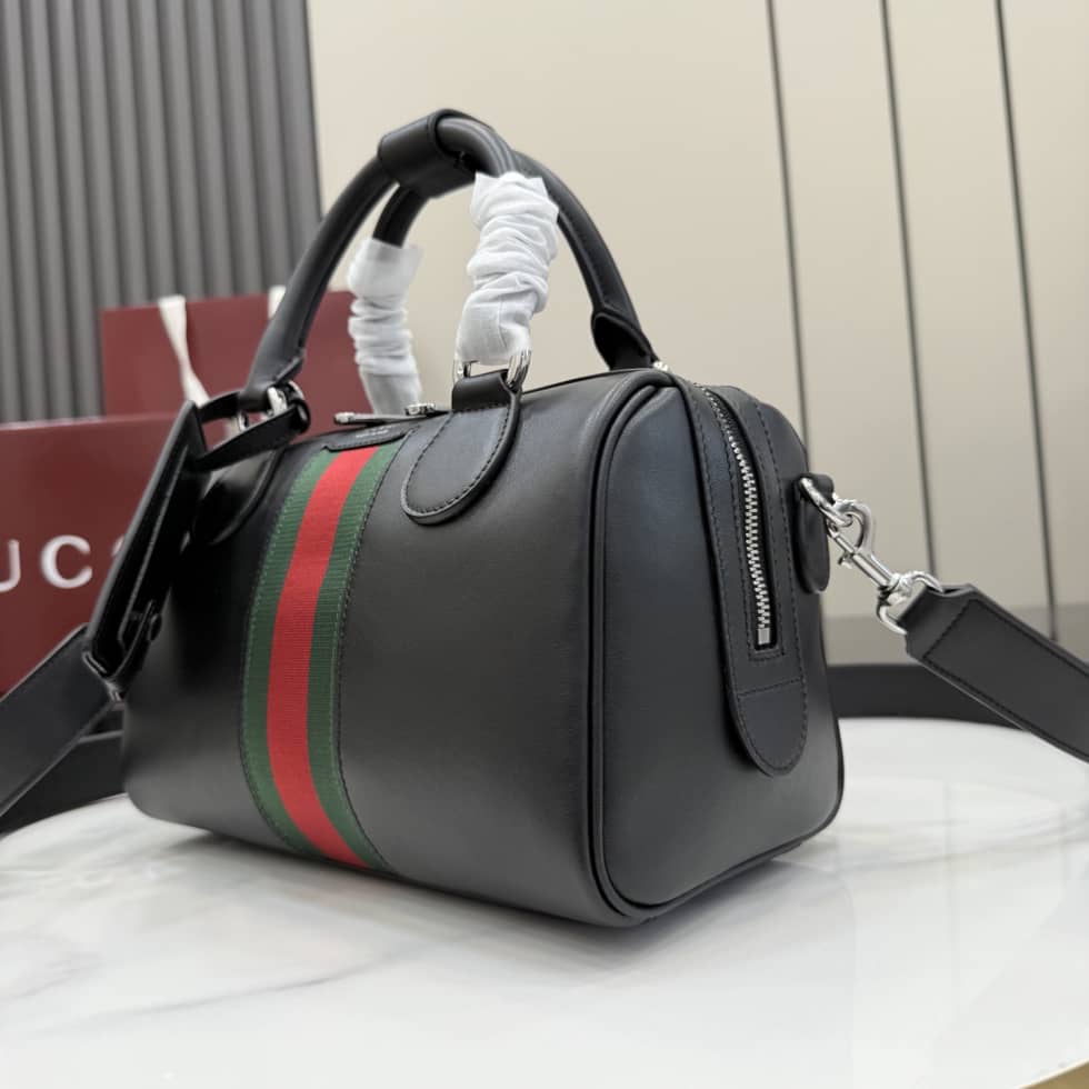 Gucci Leather Small Duffle bag Black 866980_2_154871 Gucci Leather Small Duffle bag Black 866980
