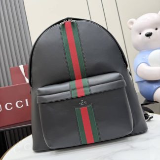 Gucci Web Leather Large Backpack Black 866981