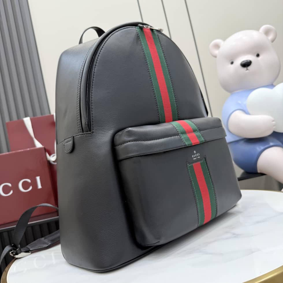 Gucci Web Leather Large Backpack Black 866981_1_154891 Gucci Web Leather Large Backpack Black 866981