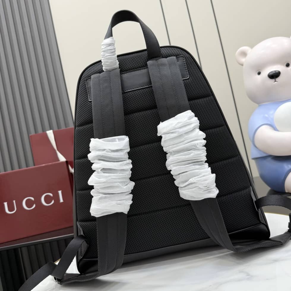 Gucci Web Leather Large Backpack Black 866981_2_154891 Gucci Web Leather Large Backpack Black 866981