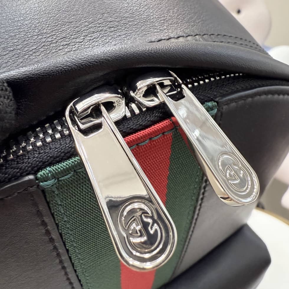 Gucci Web Leather Large Backpack Black 866981_4_154891 Gucci Web Leather Large Backpack Black 866981