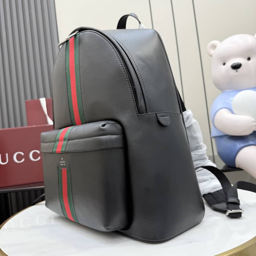 Gucci Web Leather Large Backpack Black 866981_6_154891 Gucci Web Leather Large Backpack Black 866981