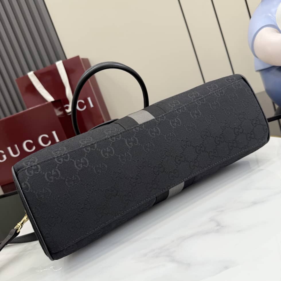 Gucci Borsetto Canvas Large Boston Bag Black 866734_3_154931 Gucci Borsetto Canvas Large Boston Bag Black 866734
