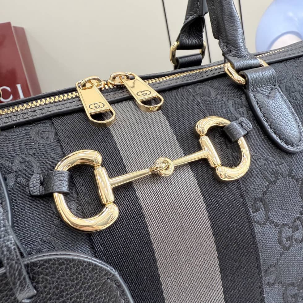 Gucci Borsetto Canvas Large Boston Bag Black 866734_4_154931 Gucci Borsetto Canvas Large Boston Bag Black 866734