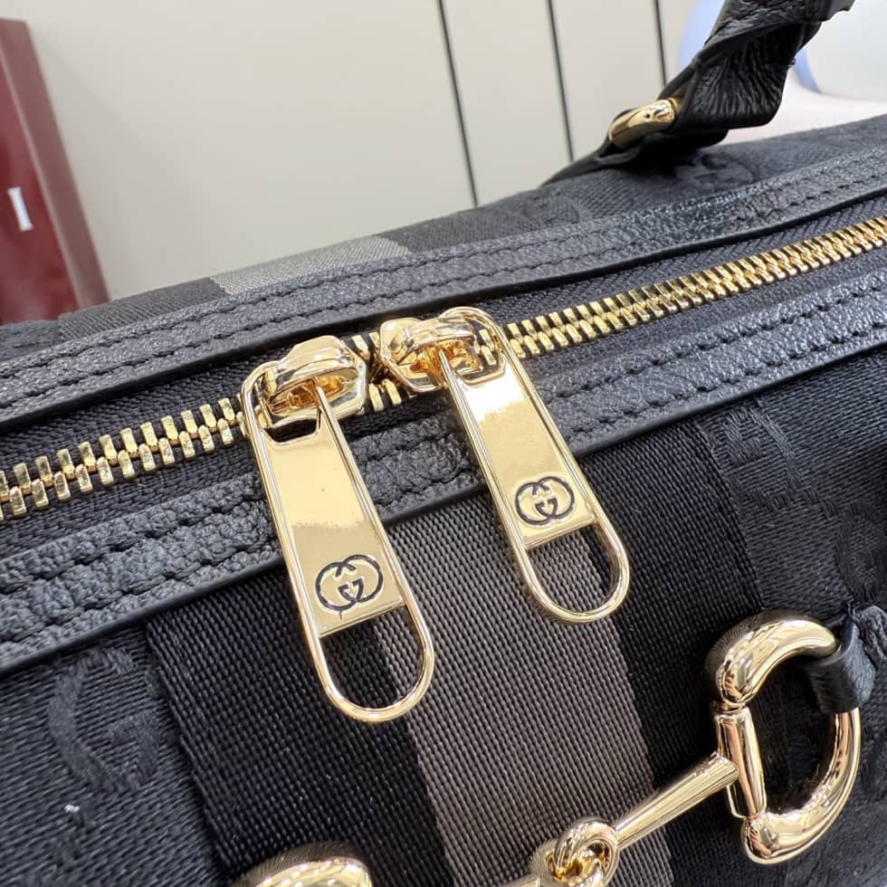 Gucci Borsetto Canvas Large Boston Bag Black 866734_6_154931 Gucci Borsetto Canvas Large Boston Bag Black 866734