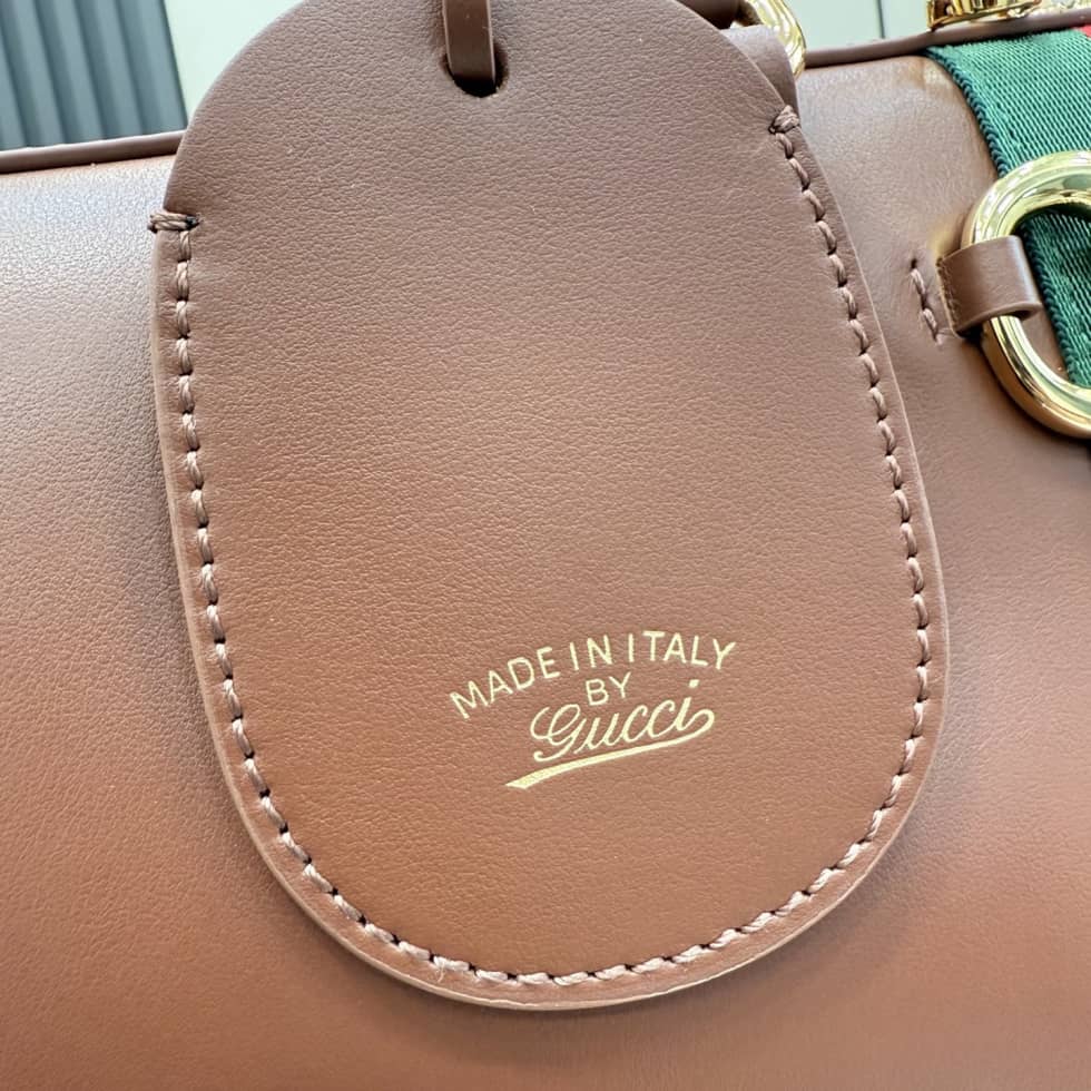 Gucci Borsetto Leather Large Boston Bag Brown 866734_5_154961 Gucci Borsetto Leather Large Boston Bag Brown 866734
