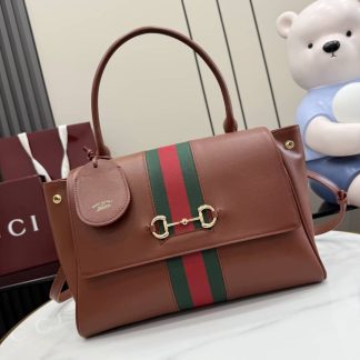 Gucci Paparazzo Medium Leather Shoulder Bag Brown