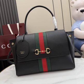 Gucci Paparazzo Medium Leather Shoulder Bag Black
