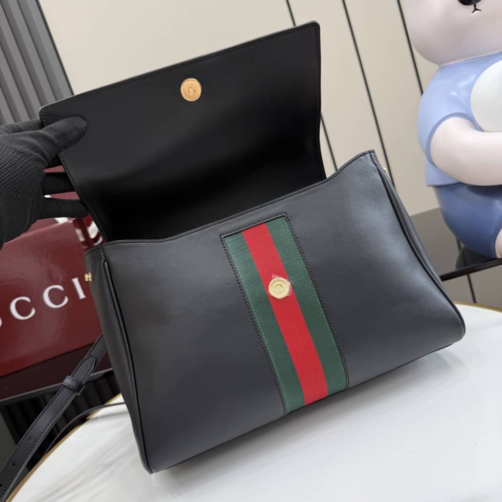 Gucci Paparazzo Medium Leather Shoulder Bag Black_6_155071 Gucci Paparazzo Medium Leather Shoulder Bag Black