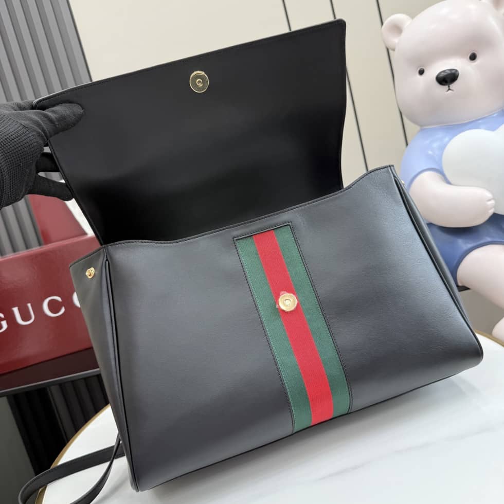 Gucci Paparazzo Large Leather Shoulder Bag Black_6_155081 Gucci Paparazzo Large Leather Shoulder Bag Black