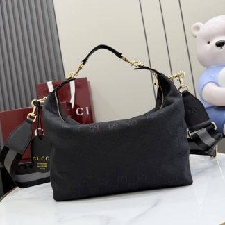 Gucci Brera Canvas Medium Crossbody Bag Black A00B4O
