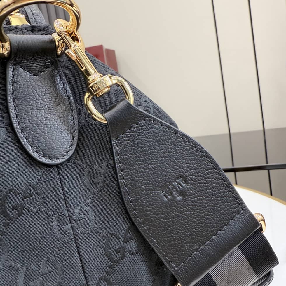 Gucci Brera Canvas Medium Crossbody Bag Black A00B4O_5_155141 Gucci Brera Canvas Medium Crossbody Bag Black A00B4O