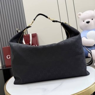 Gucci Brera Canvas Large Crossbody Bag Black A00B49