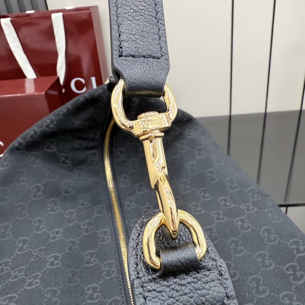 Gucci Brera Canvas Large Crossbody Bag Black A00B49_3_155151 Gucci Brera Canvas Large Crossbody Bag Black A00B49