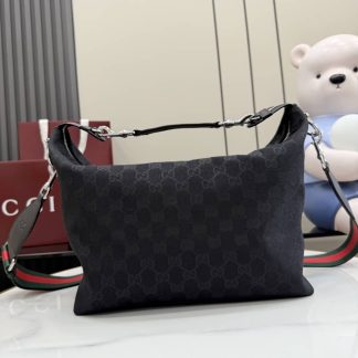 Gucci Brera Canvas Medium Crossbody Bag Black