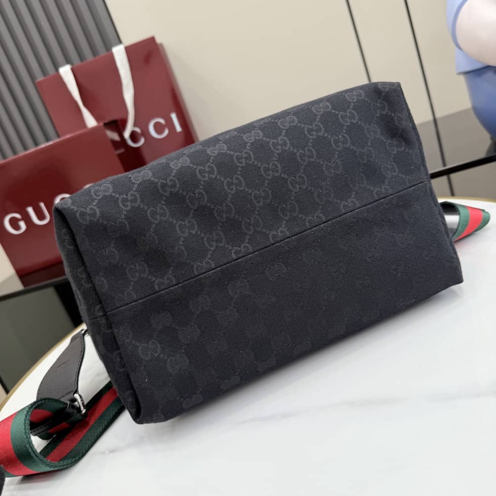 Gucci Brera Canvas Medium Crossbody Bag Black_3_155171 Gucci Brera Canvas Medium Crossbody Bag Black