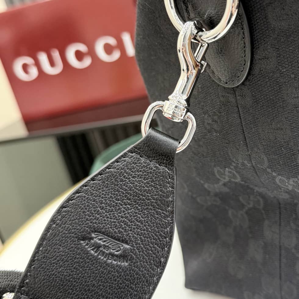 Gucci Brera Canvas Medium Crossbody Bag Black_5_155171 Gucci Brera Canvas Medium Crossbody Bag Black