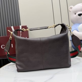 Gucci Brera Leather Medium Crossbody Bag Brown