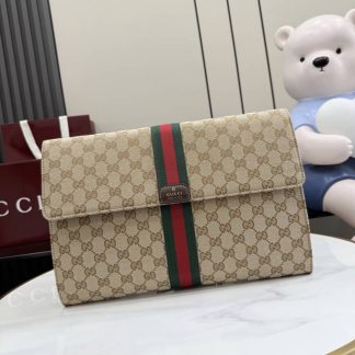 Gucci Medium Canvas GG Pouch Beige 875697