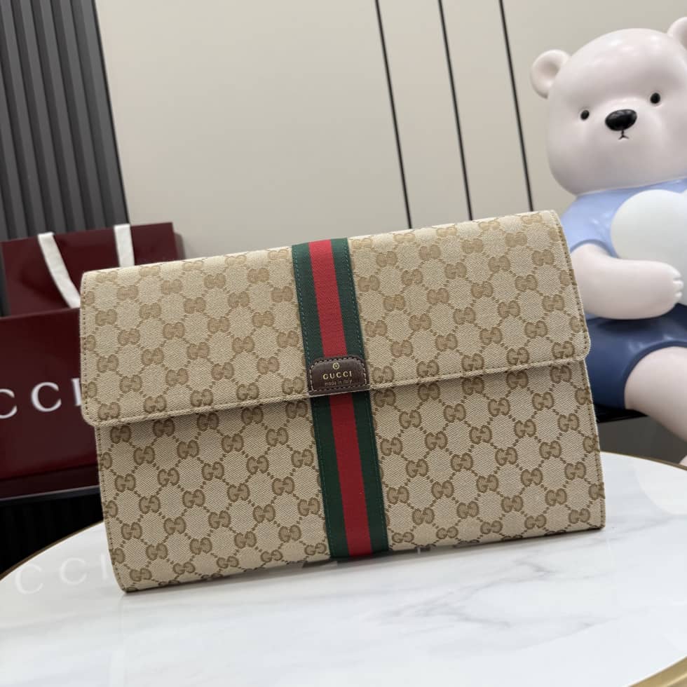 Gucci Medium Canvas GG Pouch Beige 875697_10_155211 Gucci Medium Canvas GG Pouch Beige 875697