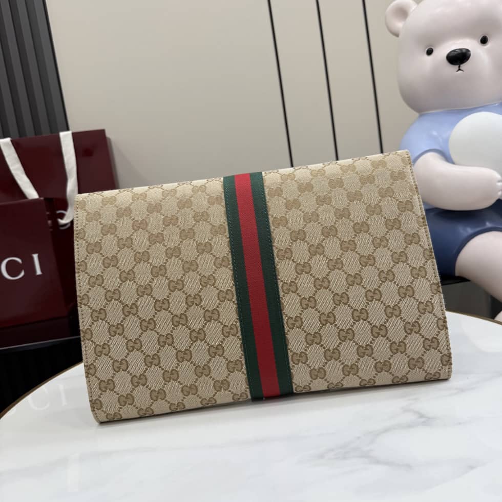Gucci Medium Canvas GG Pouch Beige 875697_1_155211 Gucci Medium Canvas GG Pouch Beige 875697